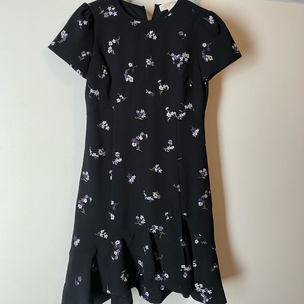 Michael Kors Floral Embroidered Crepe Dress